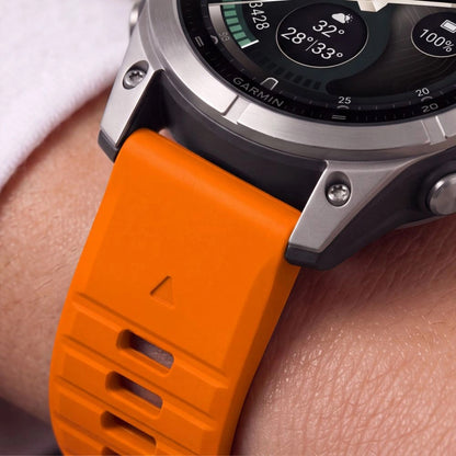 Silikonový řemínek Techsuit pro Garmin Fenix 5 / 6 / 6 Pro / 7 / 8 / 8 Pro / E / 9 / 9 Pro, oranžový