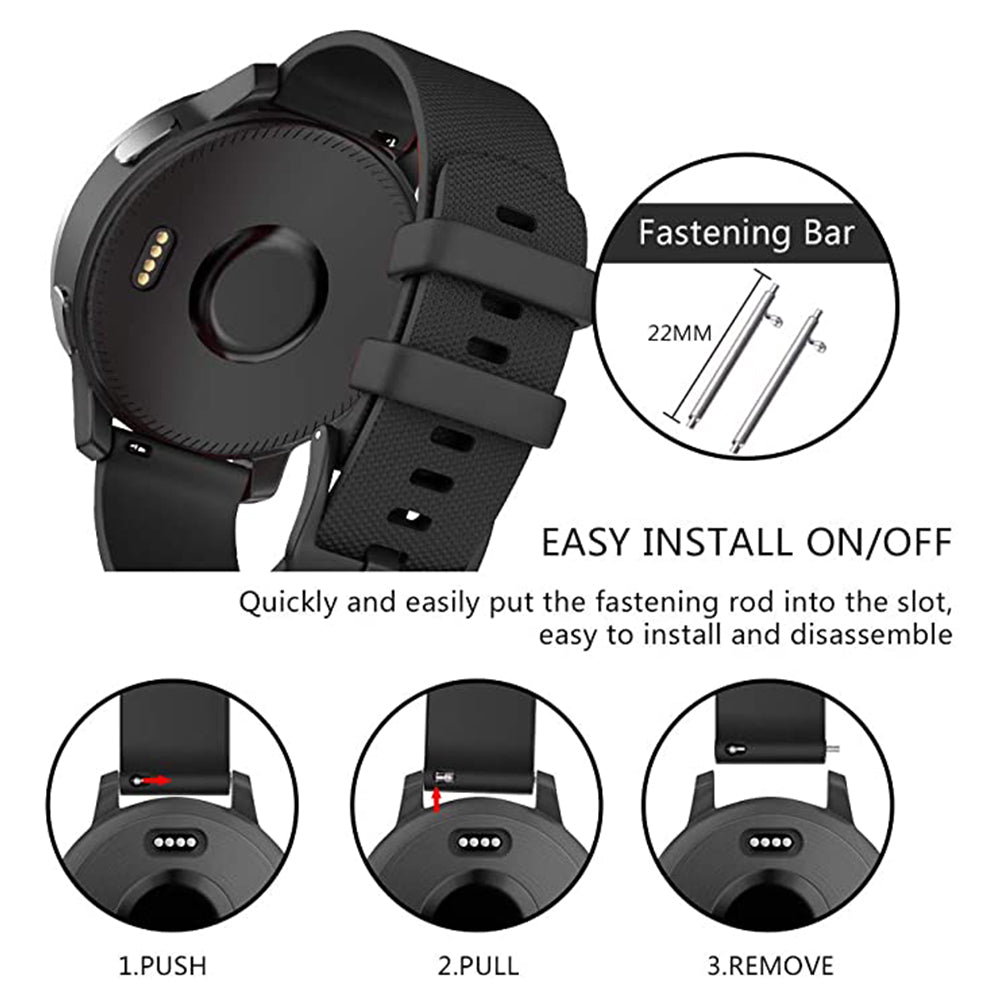 Techsuit W006 pásek pro Samsung Galaxy Watch / Huawei Watch Series, 22mm, Černý