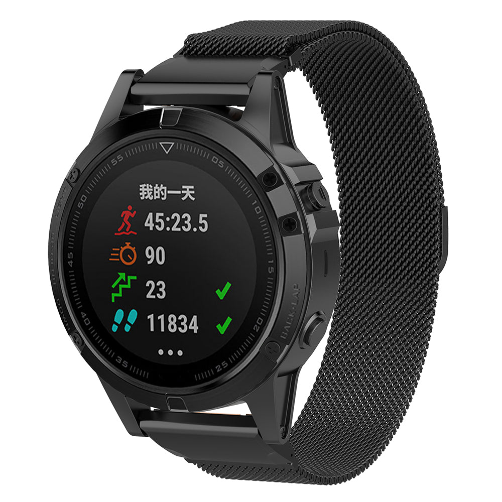 Techsuit W009 pásek pro Garmin Watch Fenix / Forerunner Series, 22mm, Černý