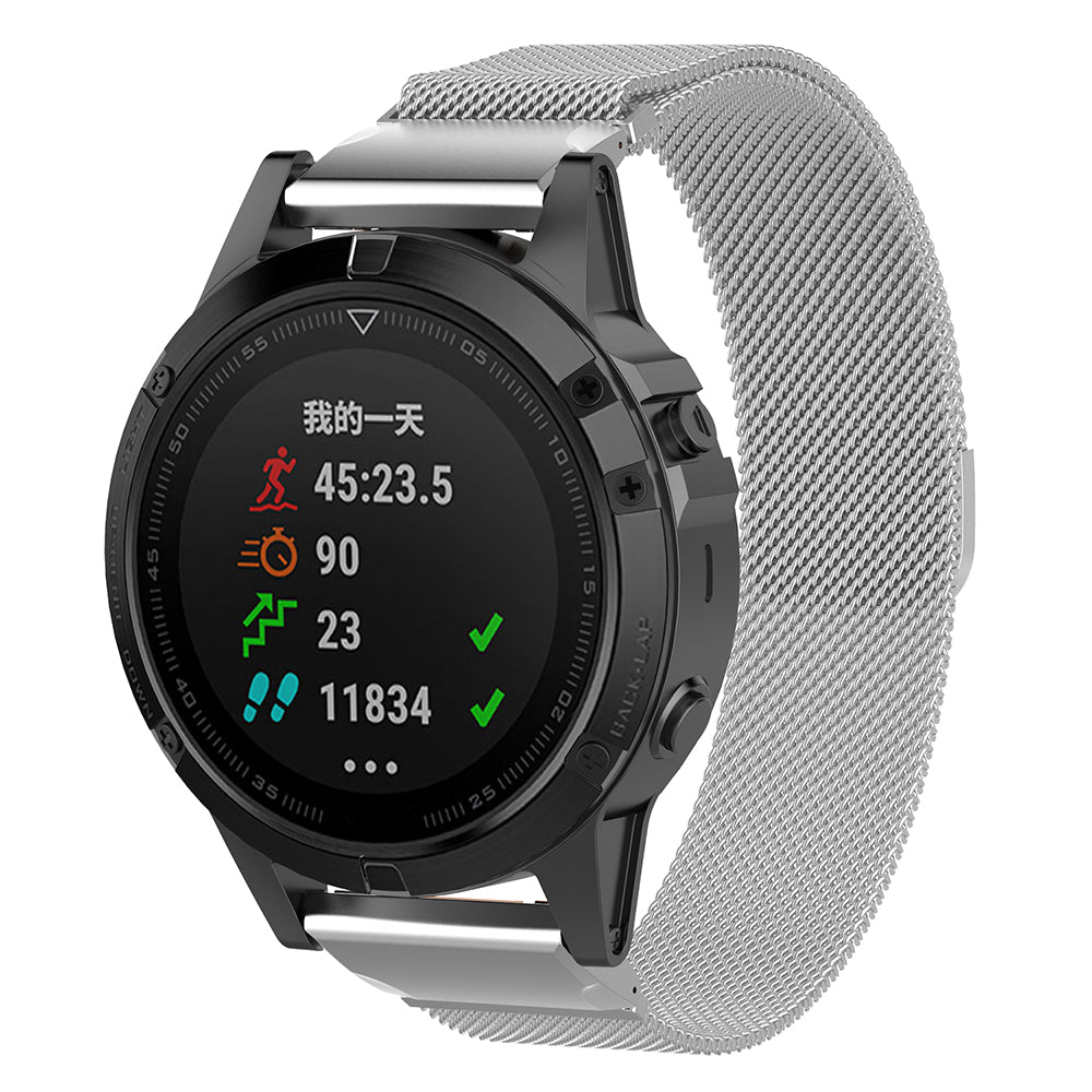 Techsuit W009 pásek pro Garmin Watch Fenix Series, 26mm, Stříbrný