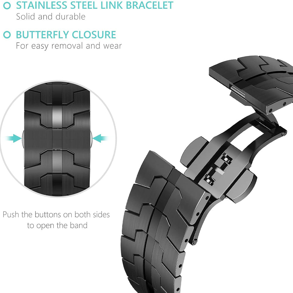 Techsuit W063 Strap for Apple Watch 49mm / 46mm / 45mm / 44mm / 42mm Series, Black