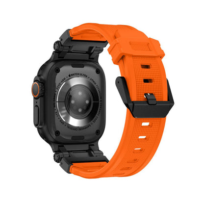 Techsuit W064 pásek pro Apple Watch 49mm / 46mm / 45mm / 44mm / 42mm Series, Černě Oranžový