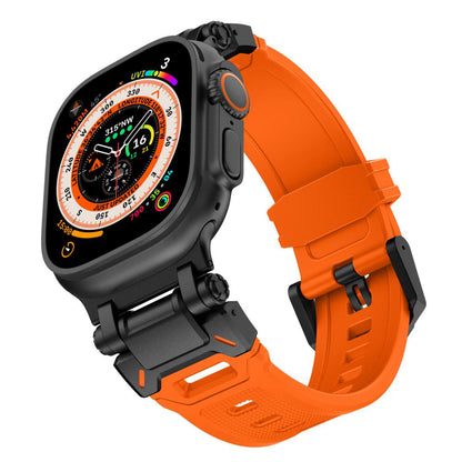 Techsuit W064 pásek pro Apple Watch 49mm / 46mm / 45mm / 44mm / 42mm Series, Černě Oranžový