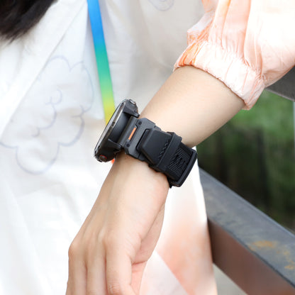 Techsuit W068 pásek pro Garmin Watch Fenix / Forerunner / Approach Series, 22mm, Černooranžový