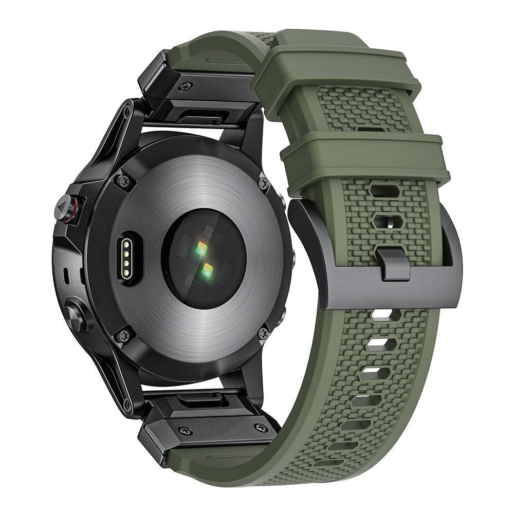 Techsuit W068 pásek pro Garmin Watch Fenix Series, 26mm, Černooranžový
