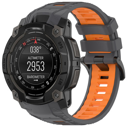 Techsuit W077 pásek pro Garmin Instinct 3 45mm Solar / Instinct 3 45mm, Šedooranžový