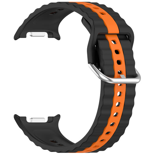 Techsuit W078 pásek pro Samsung Galaxy Watch 8 Classic / Watch8 44mm / Watch 8 40mm, Černá Oranžová