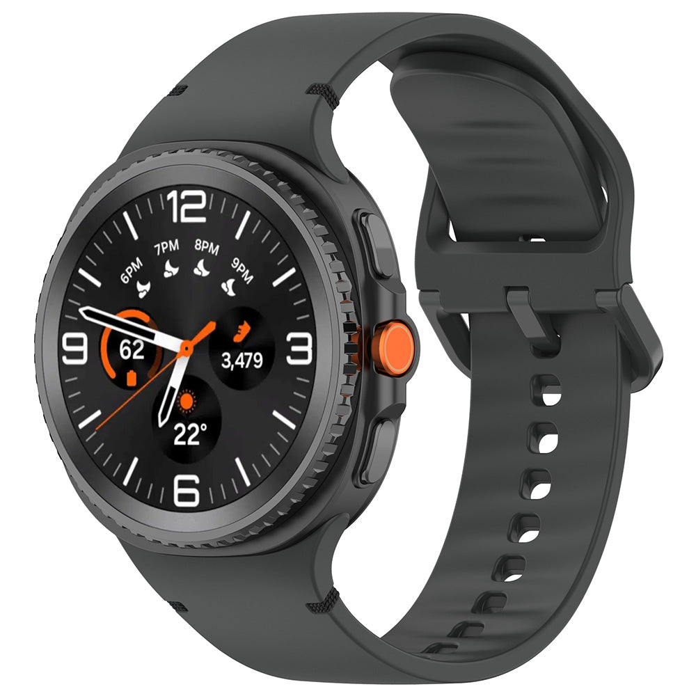 Techsuit W079 pásek pro Samsung Galaxy Watch 8 Classic / Watch8 44mm / Watch 8 40mm, Grafitově černá