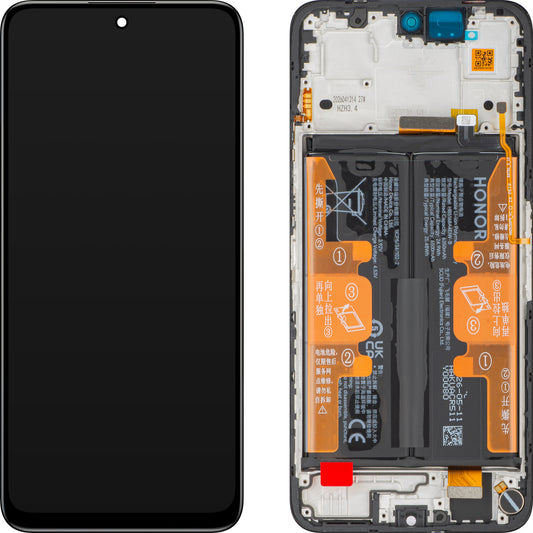 Displej s dotykovou obrazovkou Honor 400 Smart 5G, s rámečkem a baterií, černý, Service Pack 0235AQSV