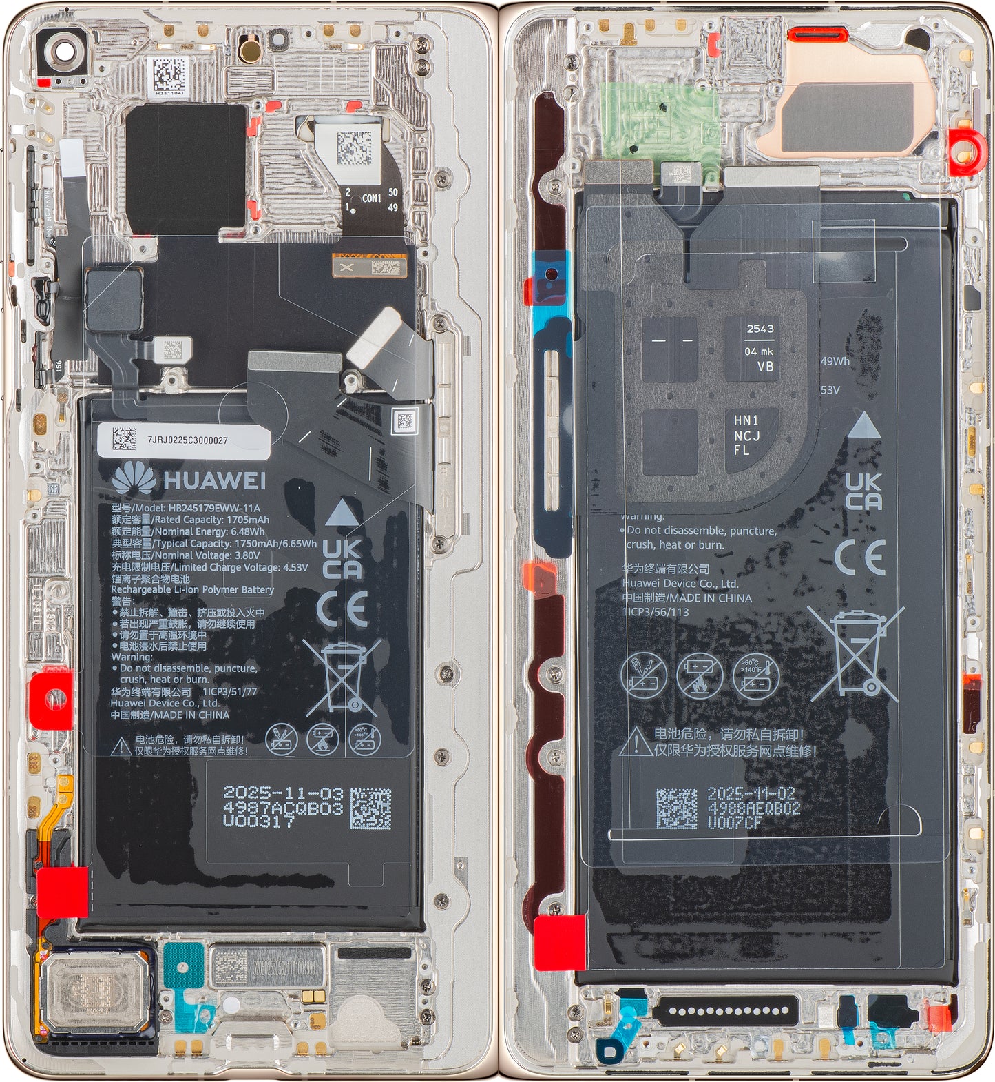 Displej s dotykovou obrazovkou Huawei Mate X7, s rámem a baterií, zlatý, Service Pack 02357JRJ