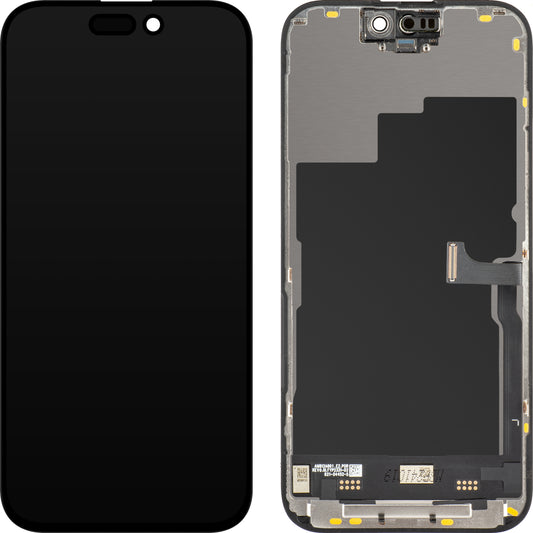 Displej s dotykovou obrazovkou JK pro Apple iPhone 15 Pro, s rámem, verze LCD In-Cell IC Movable, černý