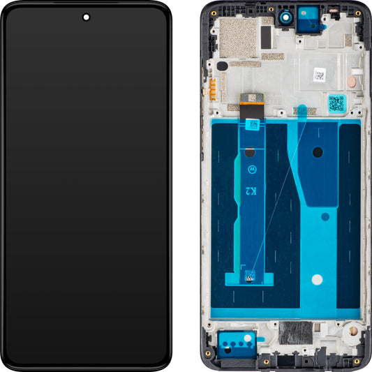 Motorola Moto G84 Dotykový displej s dotykovým sklem, s rámečkem, černý, servisní balíček 5D68C23231