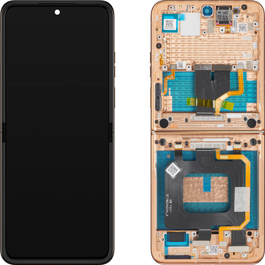 Displej s dotykovou obrazovkou Motorola Razr+ 2025 / Razr+ 2024 / Razr 50 Ultra, s rámem, Sub Inner, hnědá (Mocha Mousse), Service Pack 5D68C29482