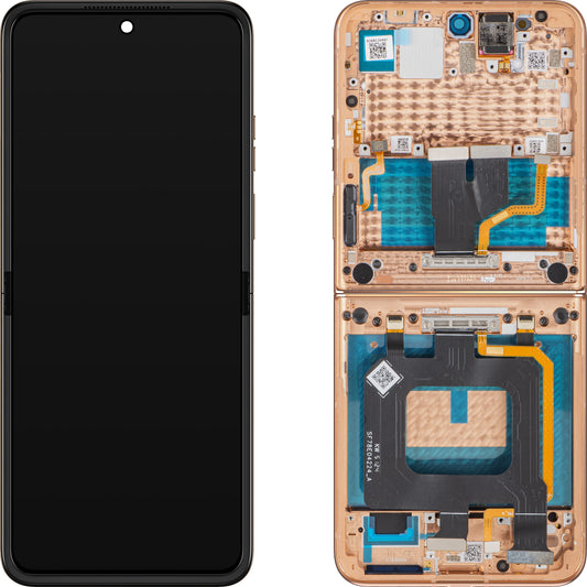 Displej s dotykovou obrazovkou Motorola Razr+ 2025 / Razr+ 2024 / Razr 50 Ultra, s rámem, Sub Inner, oranžová (Peach Fuzz), Service Pack 5D68C24597