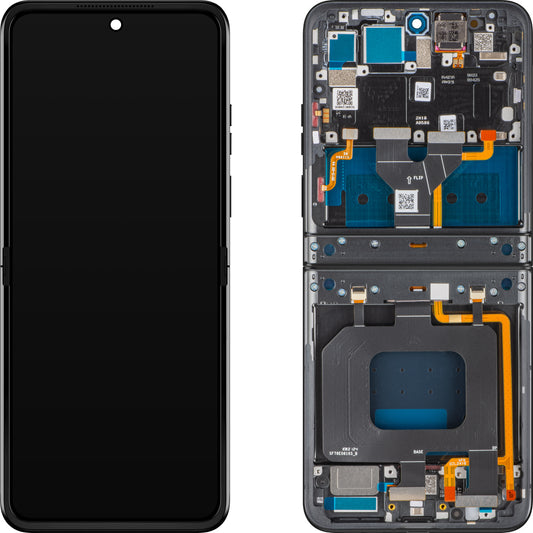 Displej s dotykovou obrazovkou Motorola Razr 2024 / Razr 50, s rámem, pod vnitřním, šedý (Steel Wool), Swap 5D68C24806