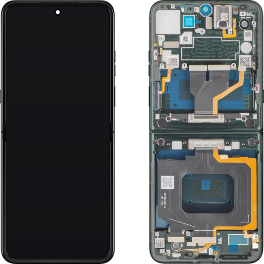 Displej s dotykovou obrazovkou Motorola Razr 60 Ultra, s rámem, pod vnitřním, zelený (Pantone Scarab), servisní balíček 5D68C30088