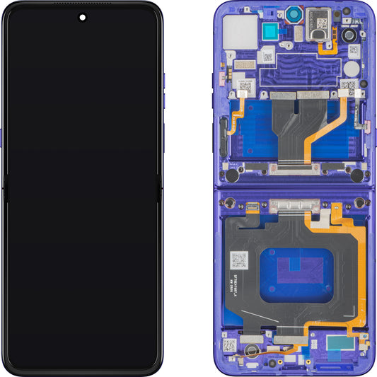 Displej s dotykovou obrazovkou Motorola Razr Ultra 2026 / Razr 70 Ultra, s rámečkem, pod vnitřní částí, modrý (Pantone Orient Blue) Service Pack 5D68C32859