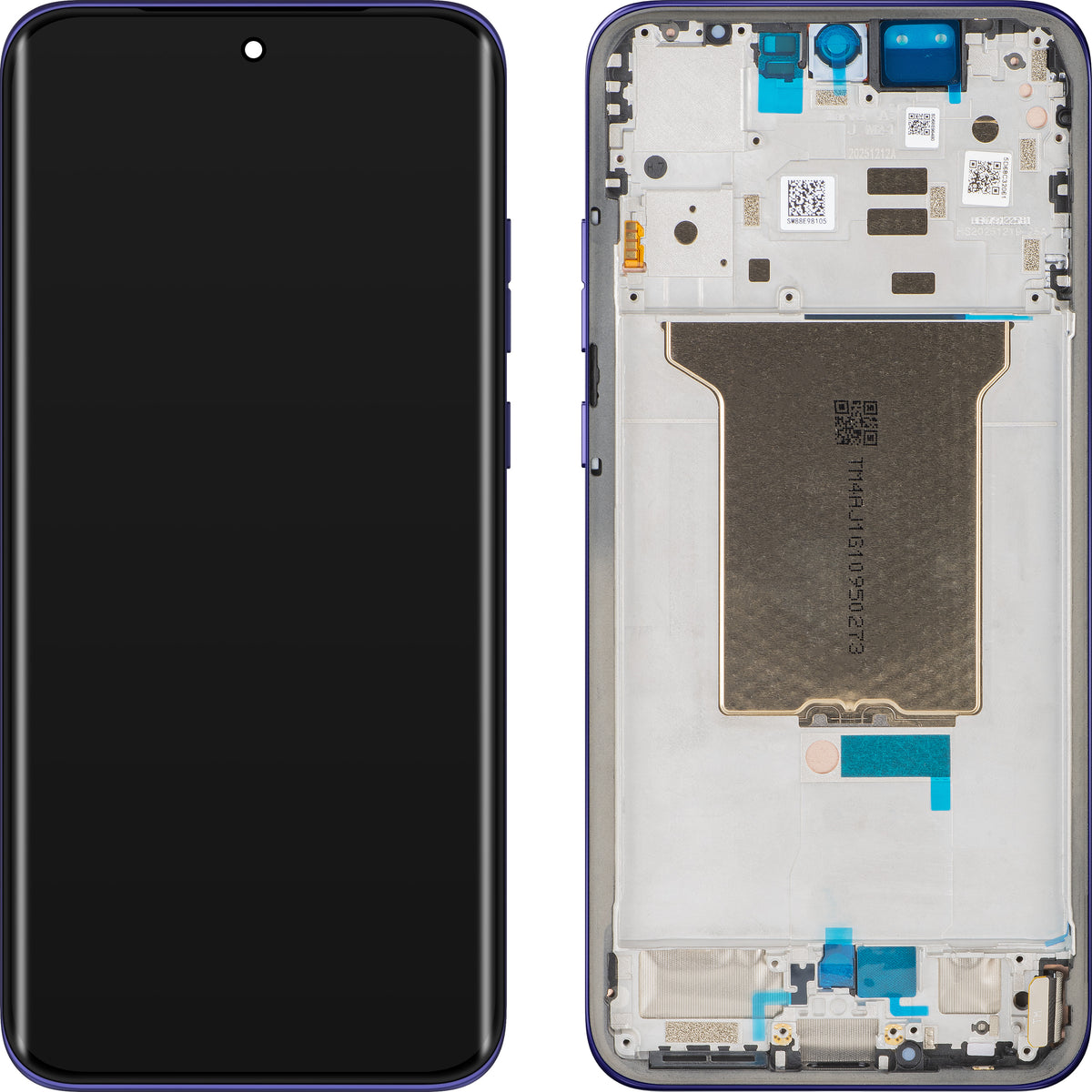 Displej s dotykovou obrazovkou Motorola Edge 70 Fusion+ / Edge 70 Fusion, s rámečkem, fialový (Pantone Orient Blue), servisní balíček 5D68C32064