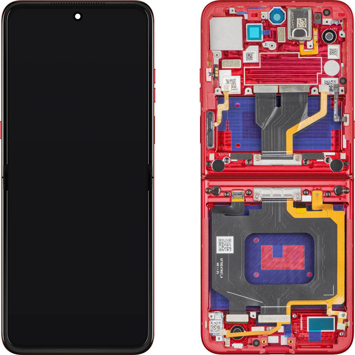 Displej s dotykovou obrazovkou Motorola Razr 60 Ultra, s rámem, pod vnitřním, červený (Rio Red), servisní balíček 5D68C30153