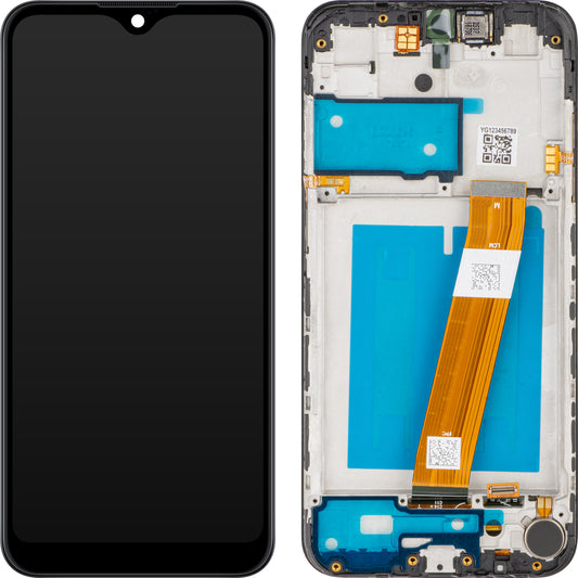 Displej s dotykovým panelem MP kompatibilní se Samsung Galaxy A01 A015, s rámem, verze mimo Evropu, černý