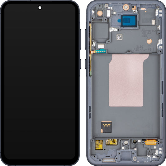 Displej s dotykovým panelem MP kompatibilní se Samsung Galaxy A55 5G A556, s rámem, černý.