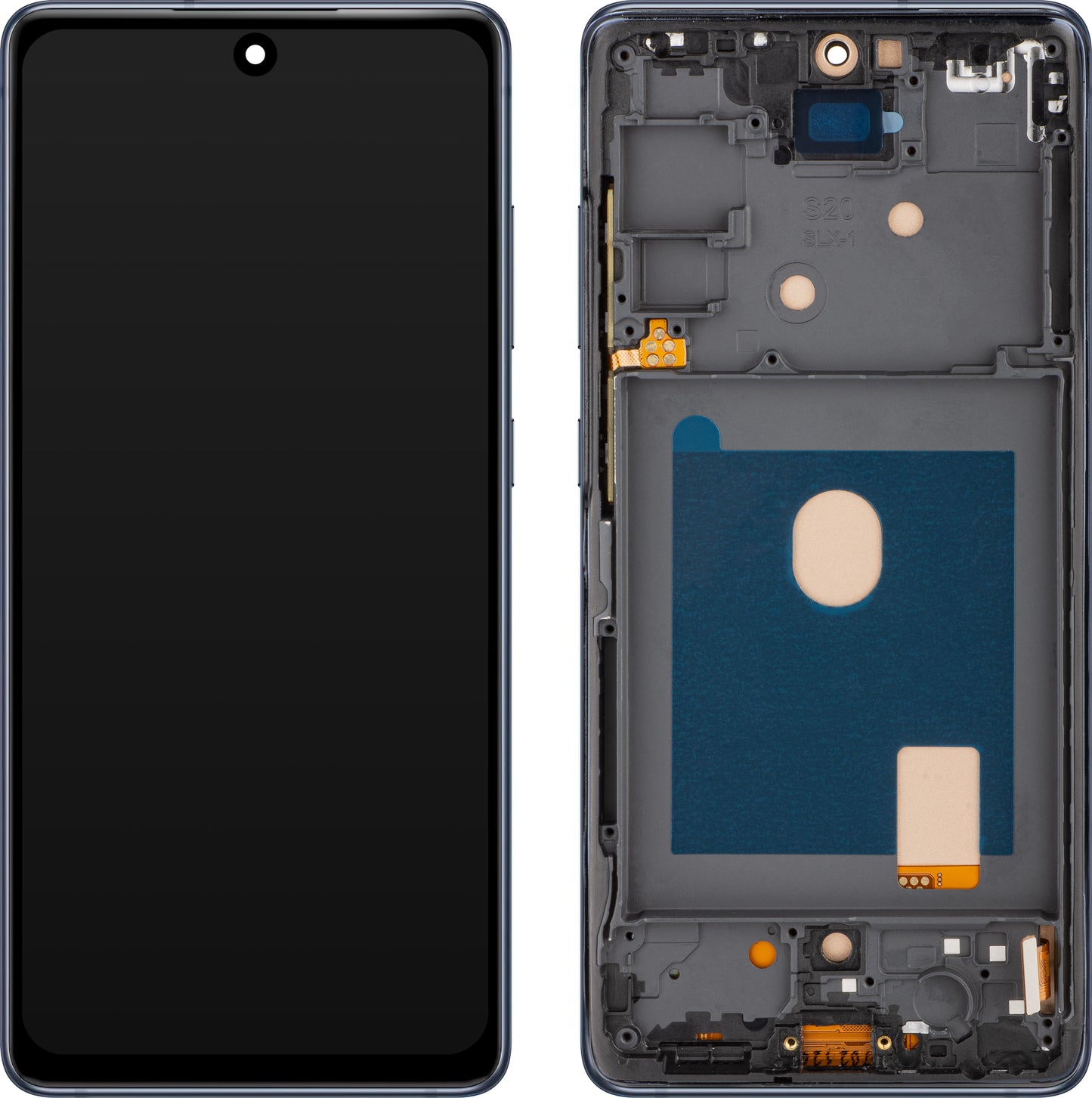 Display s dotykovým displejem MP kompatibilní s Samsung Galaxy S20 FE G780, s rámem, námořnická modř