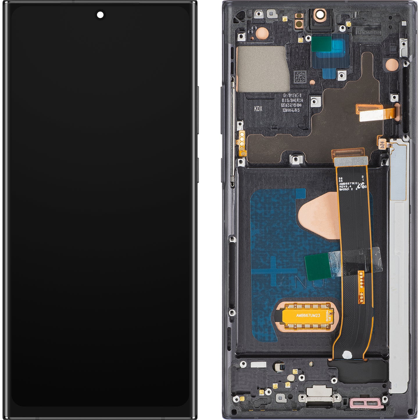 Displej s dotykovým panelem MP kompatibilní se Samsung Galaxy Note 20 Ultra N985, s rámem, verze OLED, černý