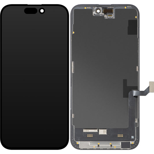 Displej s dotykovým panelem MP kompatibilní s Apple iPhone 15 Plus, s rámem, verze Soft OLED FHD IC Movable, černý