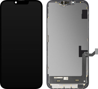 Displej s dotykovým panelem MP kompatibilní s Apple iPhone 14 Plus, s rámem, verze Soft OLED FHD IC Movable, černý