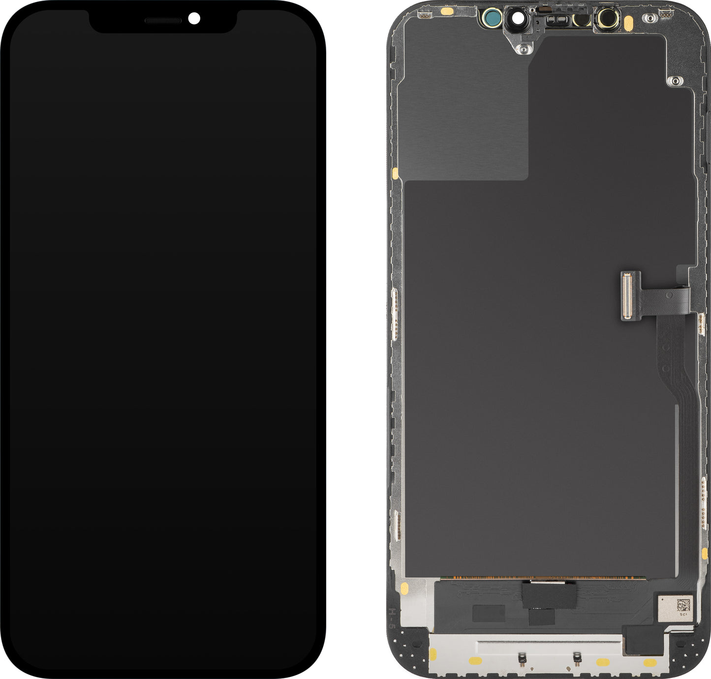 Displej s dotykovým panelem MP kompatibilní s Apple iPhone 12 Pro Max, s rámem, verze OLED Diagnostic, černý