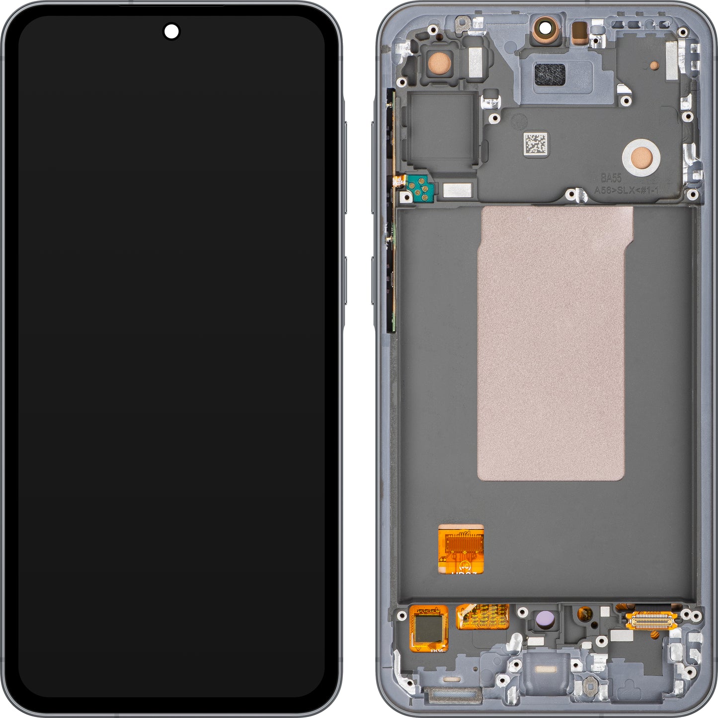 Displej s dotykovým panelem MP kompatibilní se Samsung Galaxy A56 A566, s rámem, verze OLED, černý