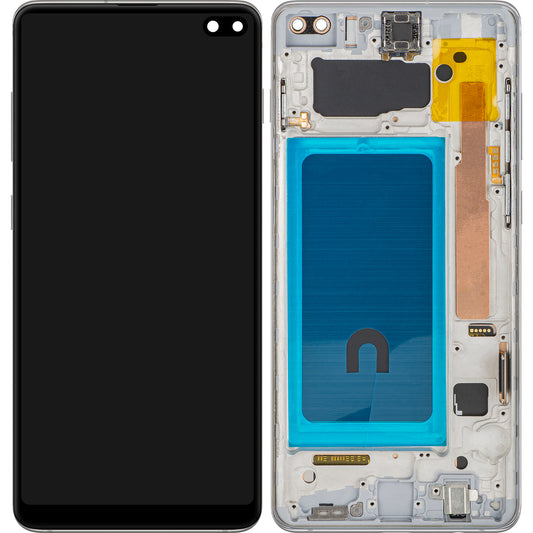 Display s dotykovým displejem MP kompatibilní se Samsung Galaxy S10+ G975, s rámem, stříbrný.