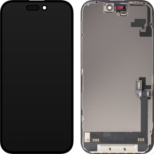 Displej s dotykovým panelem MP kompatibilní s Apple iPhone 16, s rámem, verze Soft OLED FHD Diagnostic, černý