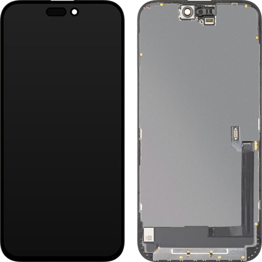 Displej s dotykovým panelem MP kompatibilní s Apple iPhone 16 Plus, s rámem, verze OLED FHD Diagnostic, černý