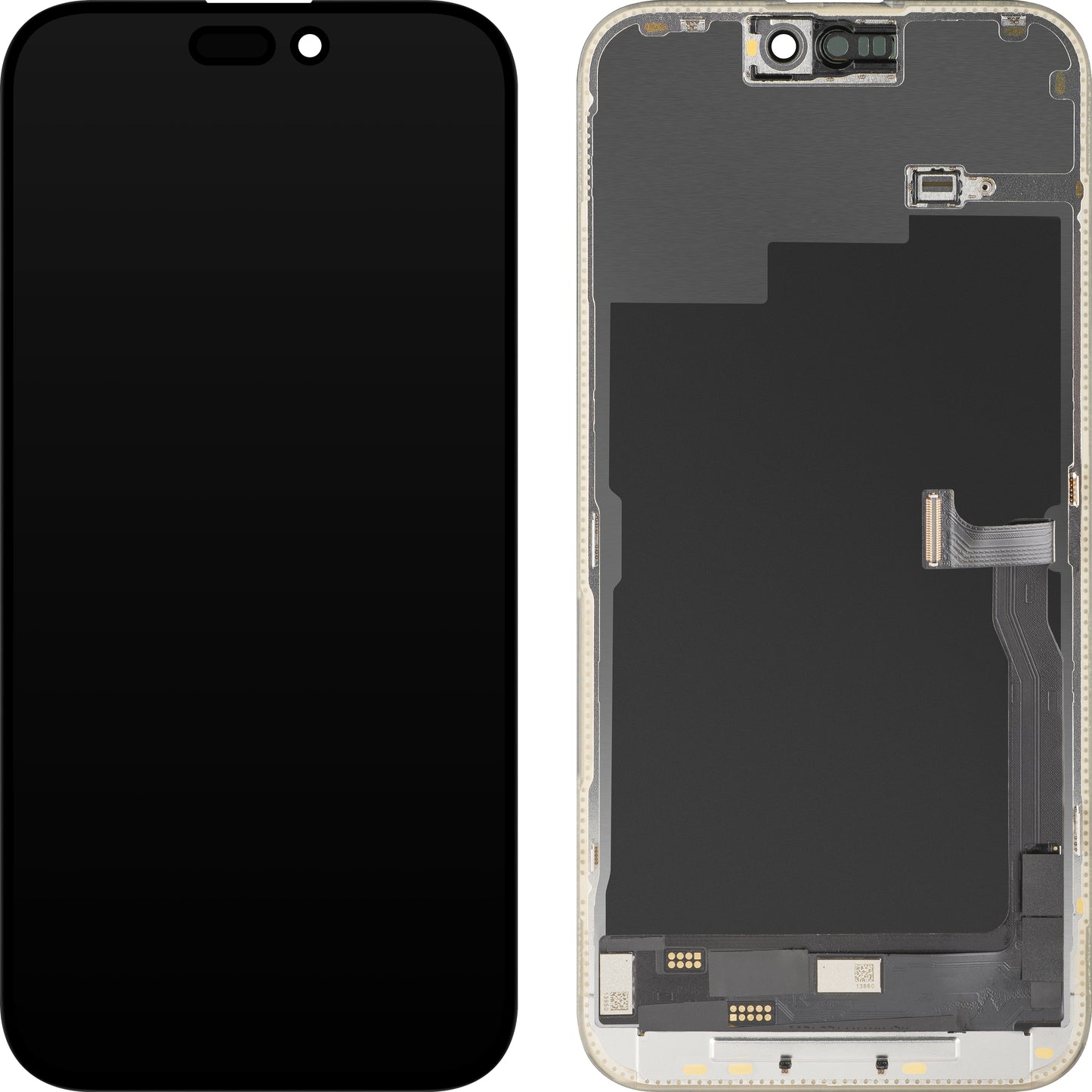 Display s dotykovým displejem MP kompatibilní s Apple iPhone 15 Pro Max, s rámem, verze OLED FHD Diagnostic, černý