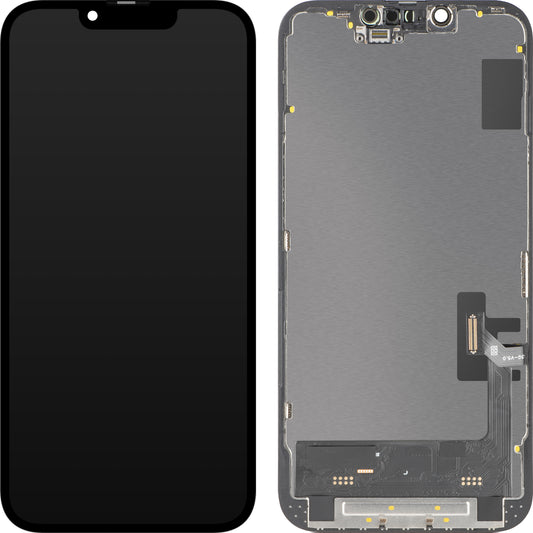 Displej s dotykovým panelem MP kompatibilní s Apple iPhone 14, s rámem, verze Soft OLED FHD 120Hz IC Movable, černý