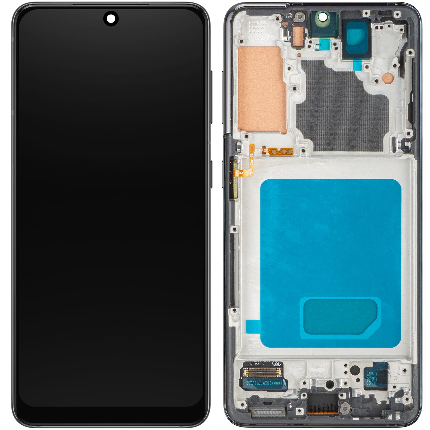 MP dotykový displej kompatibilní se Samsung Galaxy S21 5G G991, s rámečkem, černý