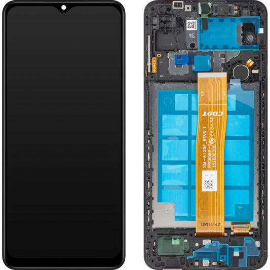 MP dotykový displej kompatibilní se Samsung Galaxy A12 A125 / A12 Nacho A127, s rámečkem, černý, znovu zabalený