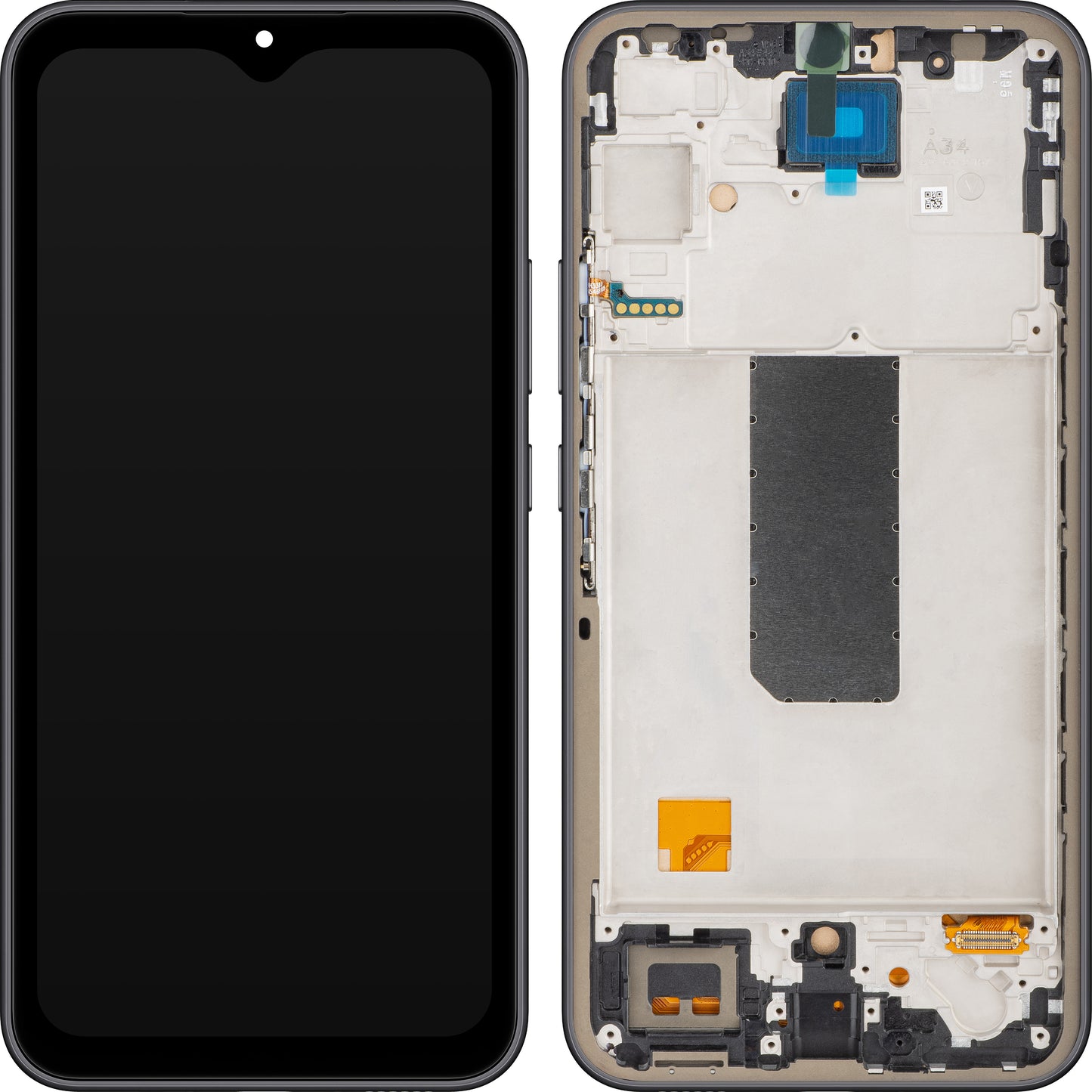 MP Touchscreen Display compatible with Samsung Galaxy A34 A346, with Frame, Black (Graphite), Refurbished