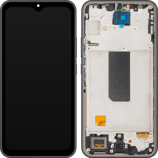 MP dotykový displej kompatibilní se Samsung Galaxy A34 A346, s rámečkem, černý (Graphite), znovu zabalený
