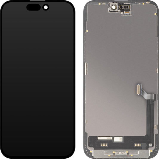 MP dotykový displej kompatibilní s Apple iPhone 15 Plus, s rámečkem, prémiová verze Soft OLED FHD 120Hz diagnostická, černá