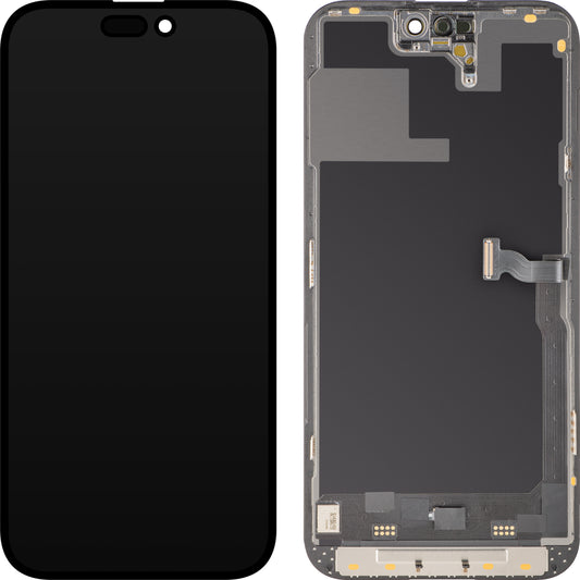 Displej s dotykovým panelem MP kompatibilní s Apple iPhone 14 Pro, s rámem, verze Soft OLED 120Hz FHD Diagnostic, černý, Swap