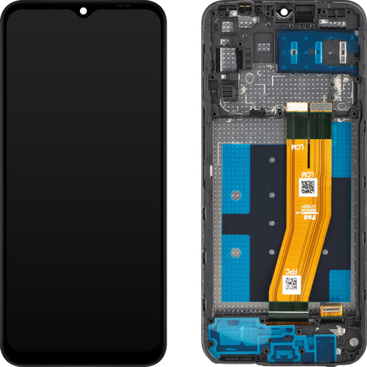 Dotykový MP displej s dotykovým sklem kompatibilní se Samsung Galaxy A14 A145, s rámečkem, evropská verze, černý 