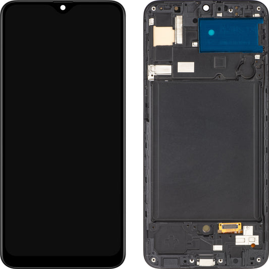 MP dotykový displej kompatibilní s Samsung Galaxy A30s A307, s rámečkem, verze OLED, černý 