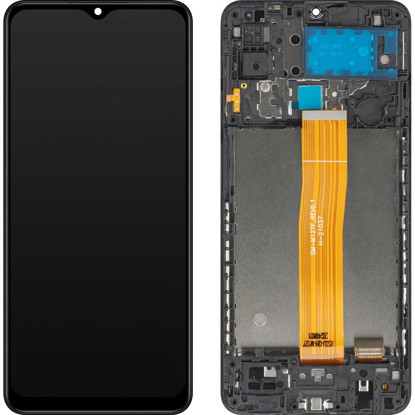 MP dotykový displej kompatibilní s Samsung Galaxy M12 M127, s rámečkem, černý 