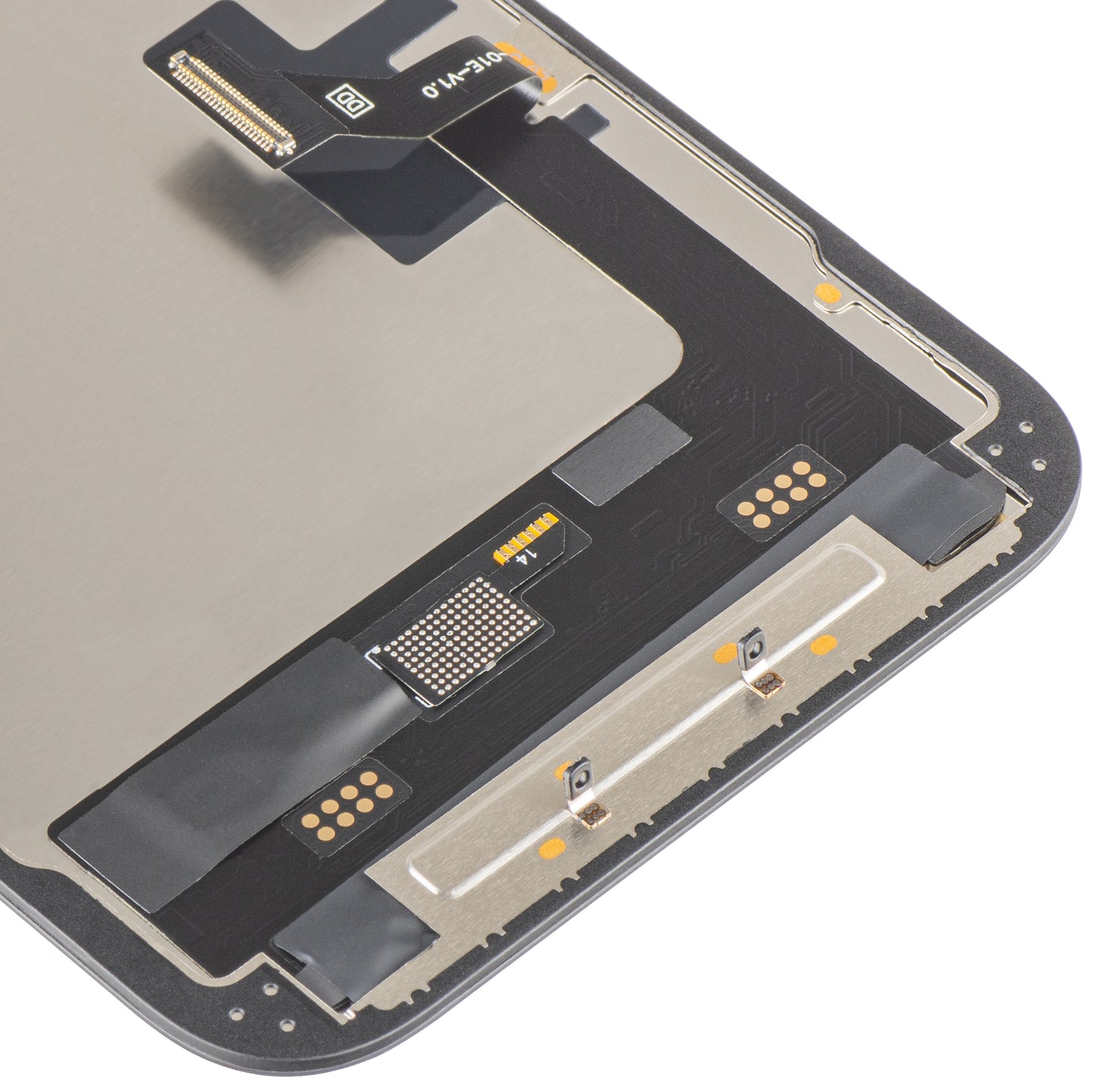 MP dotykový displej kompatibilní s Apple iPhone 17e / 16e, s rámečkem, Soft OLED FHD 120Hz IC přenosná verze, černá