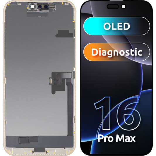 Displej s dotykovým panelem MP kompatibilní s Apple iPhone 16 Pro Max, s rámem, verze OLED FHD Diagnostic, černý