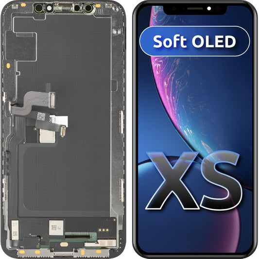 Displej s dotykovým panelem MP kompatibilní s Apple iPhone XS, s rámem, verze Soft OLED FHD, černý