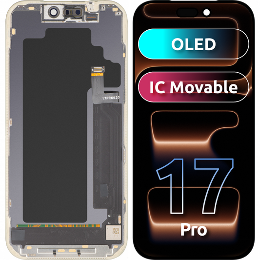 MP dotykový displej kompatibilní s Apple iPhone 17 Pro, s rámečkem, verze OLED FHD IC Movable, černý