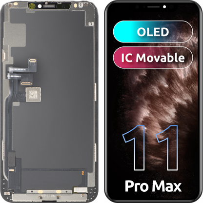 MP dotykový displej kompatibilní s Apple iPhone 11 Pro Max, s rámečkem, verze OLED FHD IC Movable, černý